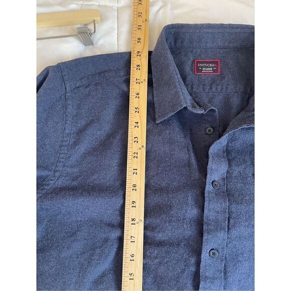 UNTUCKit Shirt Mens Size XL Long Sleeve Navy Blue Button Up with Pocket - Picture 8 of 8